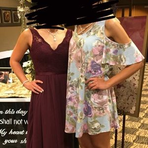 Burgundy bridesmaid dress